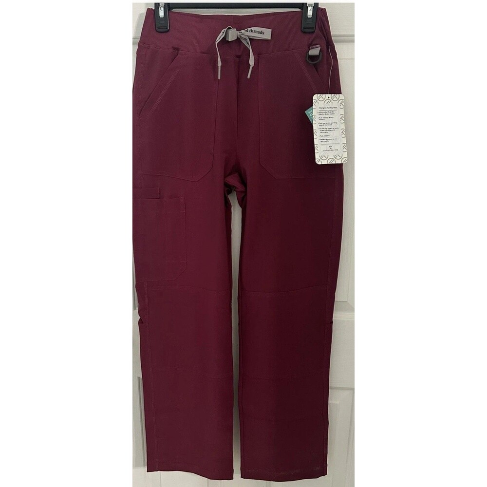 Essential Threads Women’s Pomfrey Scrub Pant. Wine. Size  S